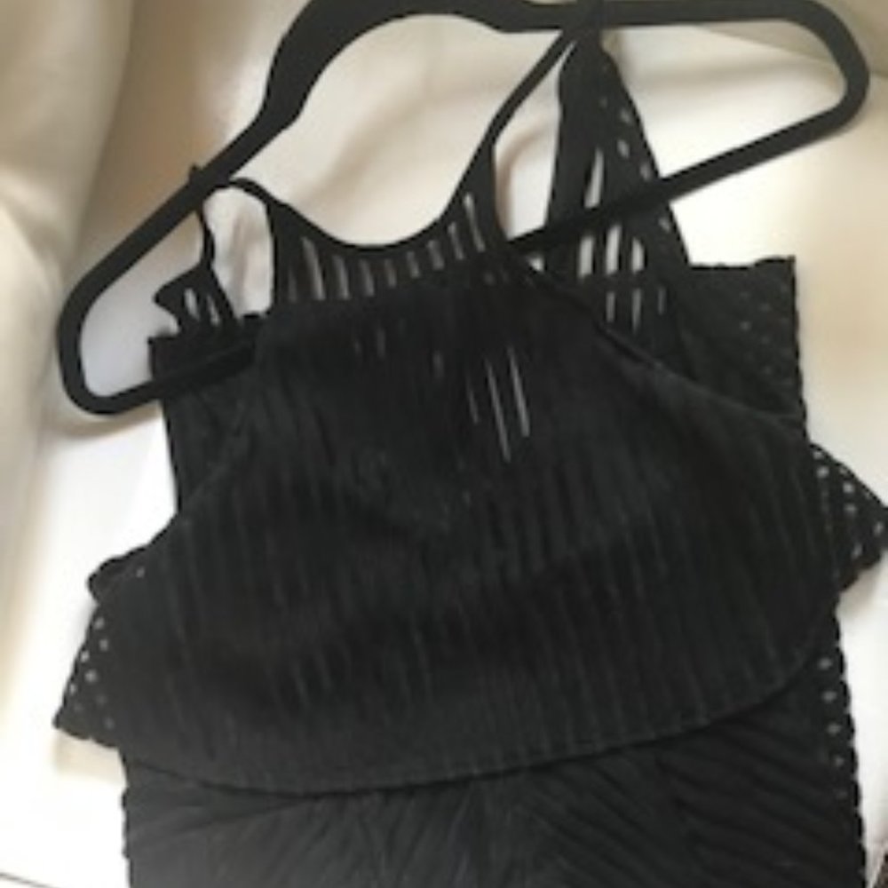 NWT Blossom Sheer Black Halter Dress